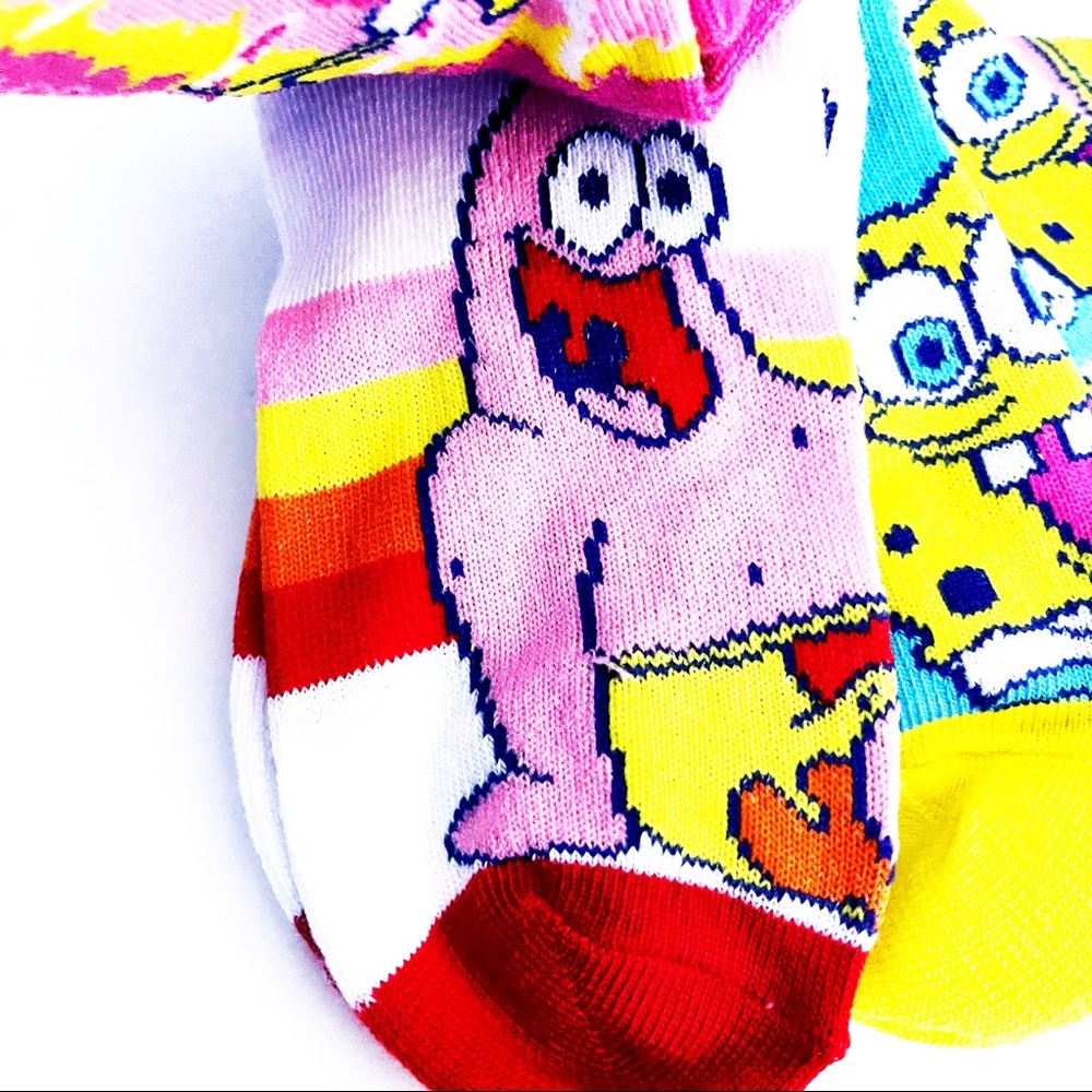 Nickelodeon Spongebob Patrick Cartoon Tie Dye Socks Girls Novelty Gift - Picture 5 of 7